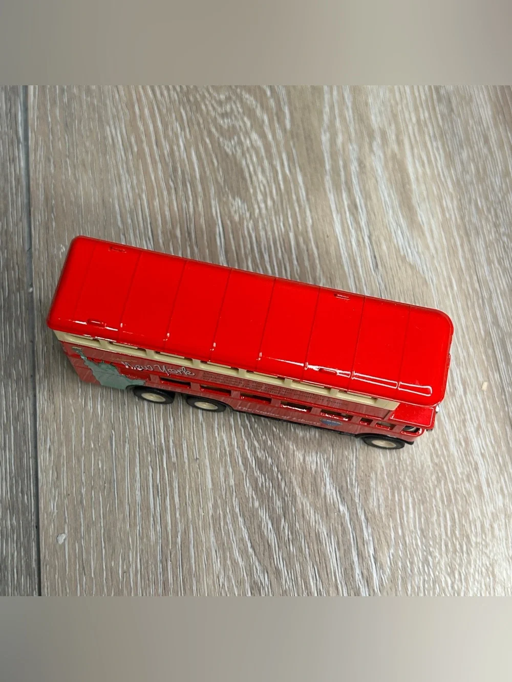 Diecast NYC Sightseeing Double Decker Bus Statue of Liberty Tour Toy Model 61